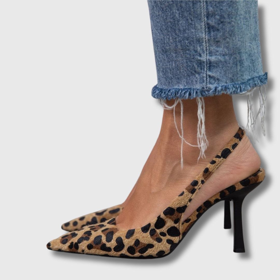 Sandra™ | Leopard Print Pointed Toe Court Shoes for Women