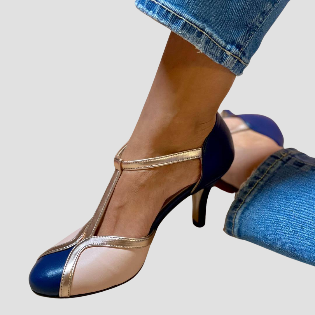 Karen – Elegant Women's Round Toe Court Shoes with T-Bar