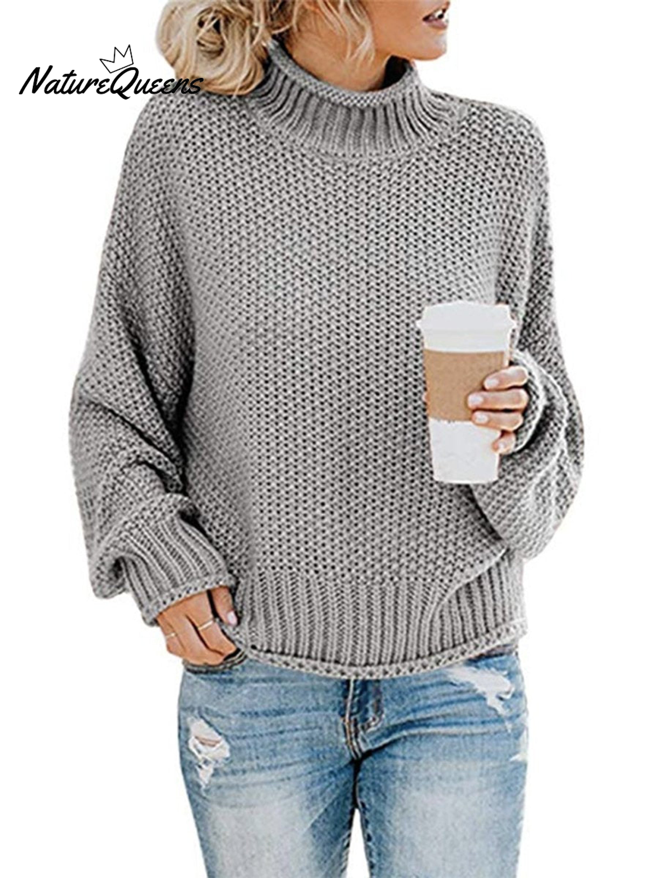 Thick Line Turtleneck Pullover Sweater