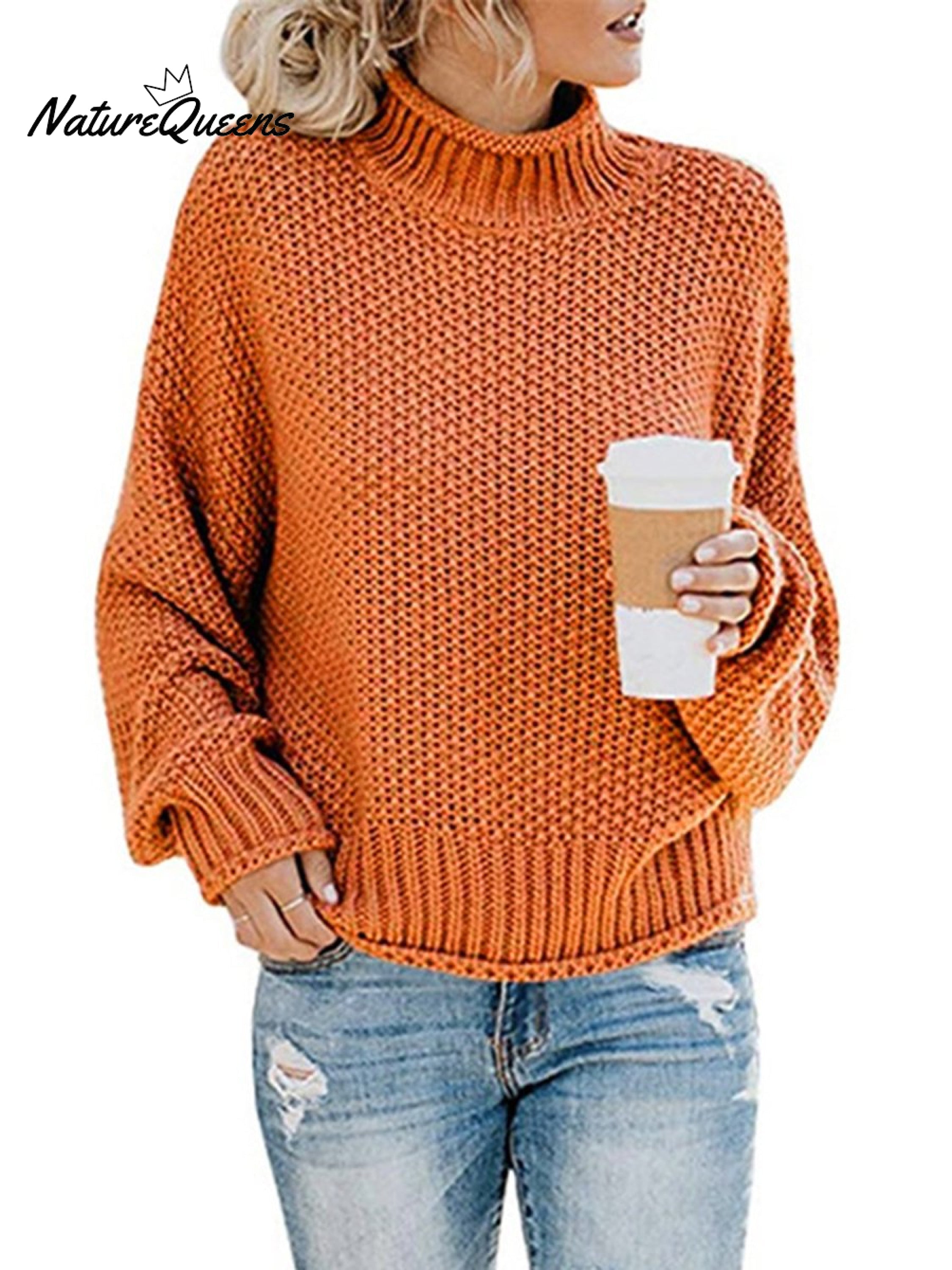 Thick Line Turtleneck Pullover Sweater